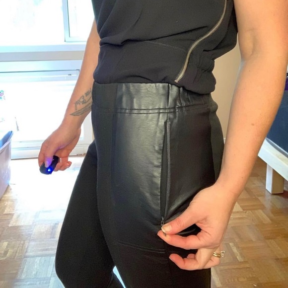 Club Monaco Faux Leather Pants - 8 - Picture 3 of 7